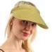 UPF UV Sun Protect Wide Braid Brim Clip Visor Open Back Beach Golf Cap Hat  eb-64668856
